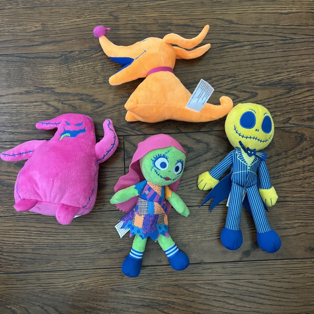 The Nightmare Before Christmas Blacklight Neon Plush Collector Set 4 Pcs Disney